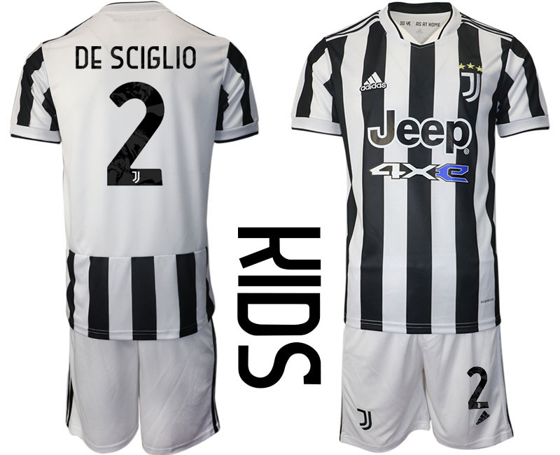 Youth 2021-2022 Club Juventus home white #2 Adidas Soccer Jersey
